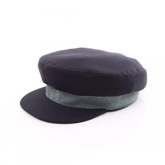 HERMES Casquette hats cap cotton Navy Green Used Women size 59